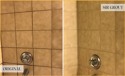 Shower Before and After an Excellent Grout Cleaning in Las Vegas, NV